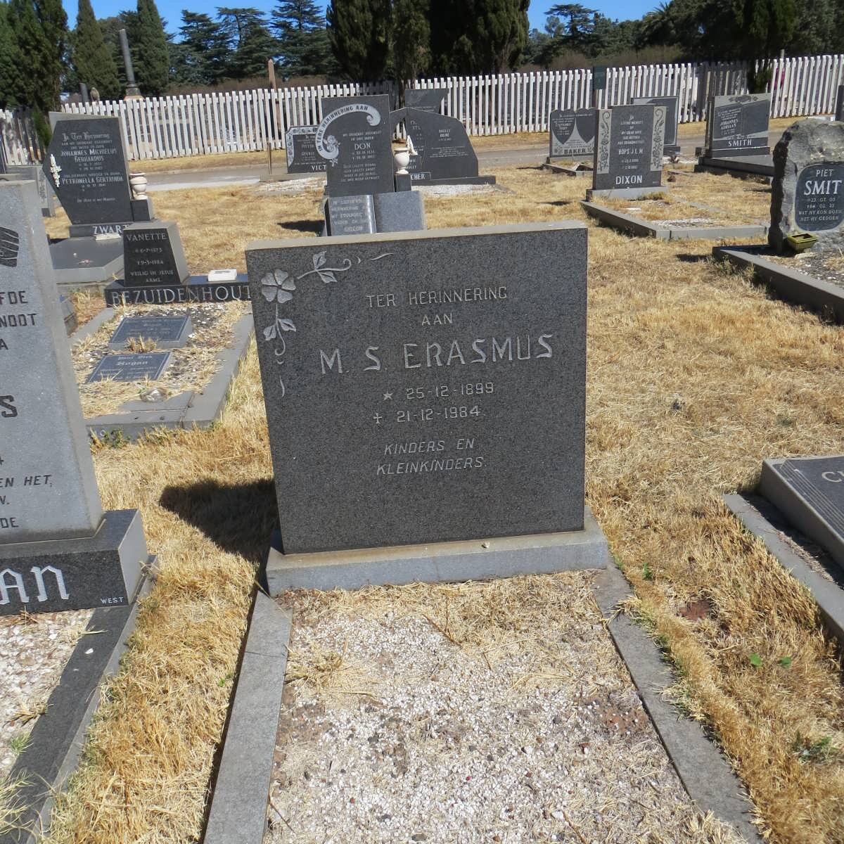 ERASMUS M.S. 1899-1984