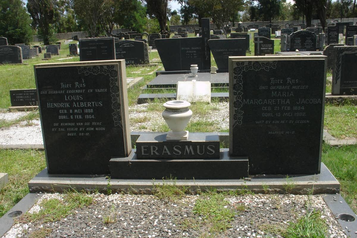 ERASMUS Louis Hendrik Albertus 1888-1964 &amp; Maria Margaretha Jacoba 1894-1982