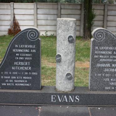 EVANS Herbert Kitchener 1916-1965 &amp; Johanna Maria Jacoba voorheen GREEN KLEINHANS 1927-1996