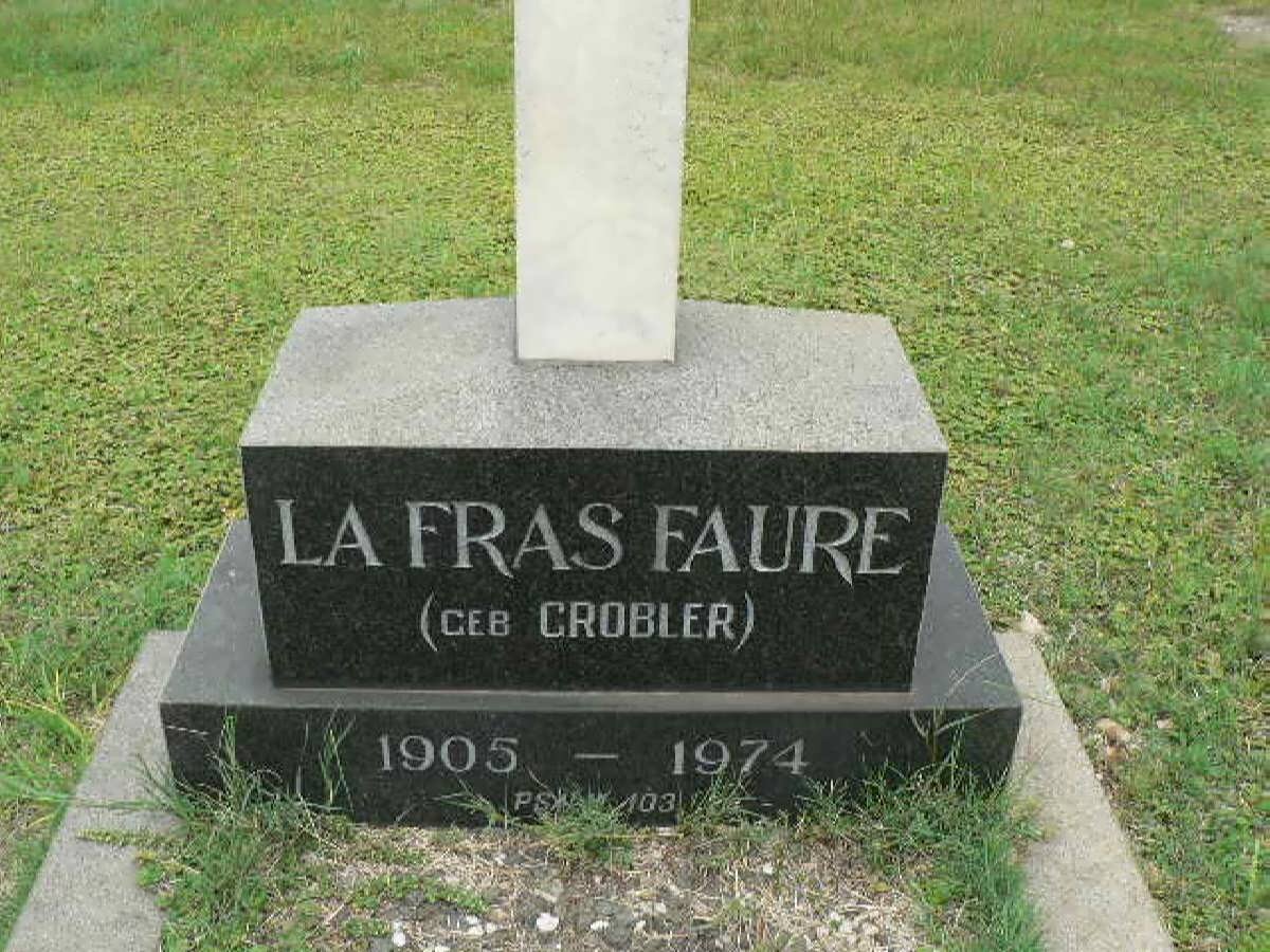 FAURE La Fras nee GROBLER 1905-1974