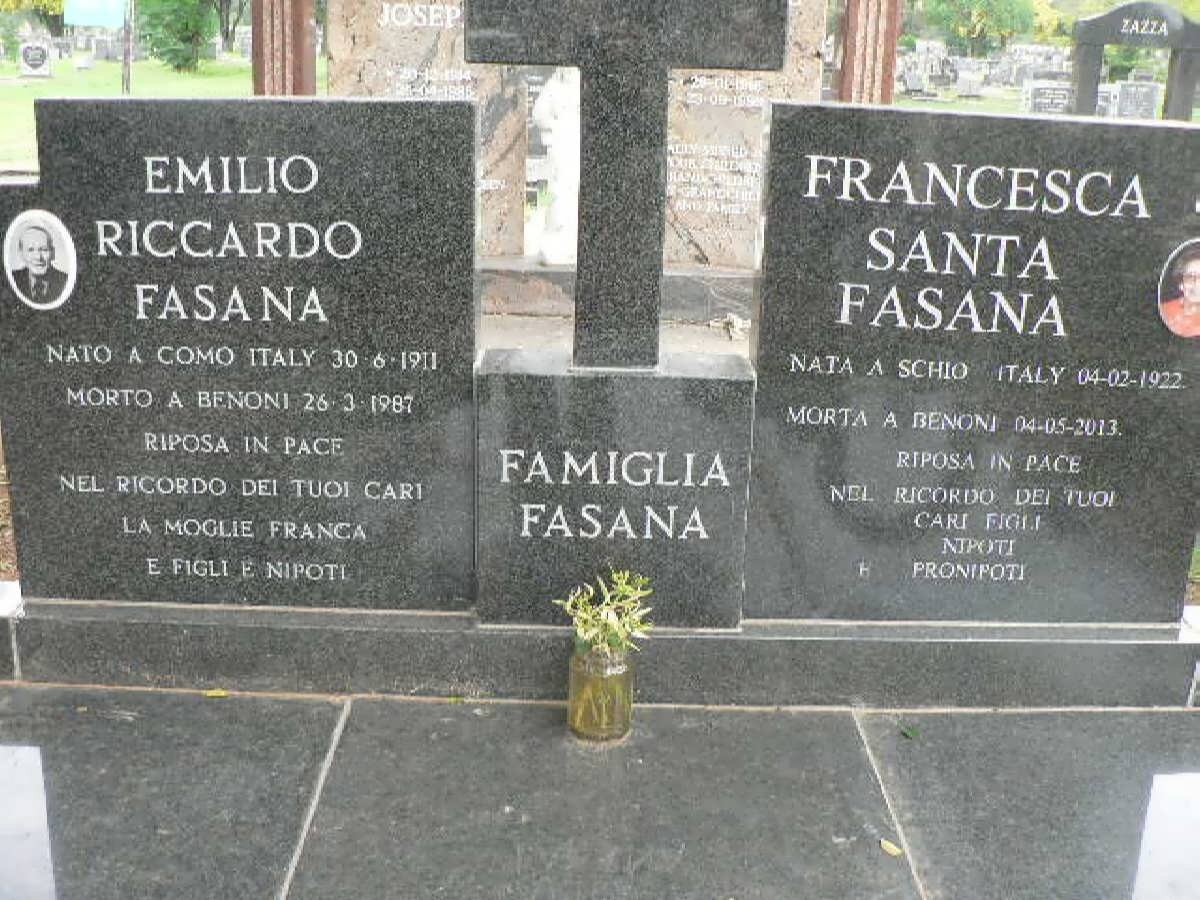 FASANA Emilio Riccardo 1911-1987 &amp; Francesca Santa 1922-2013