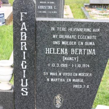 FABRICIUS Helena Bertina 1919-1974