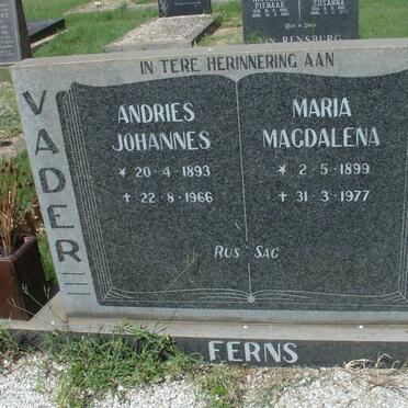 FERNS Andries Johannes 1893-1966 &amp; Maria Magdalena 1899-1977