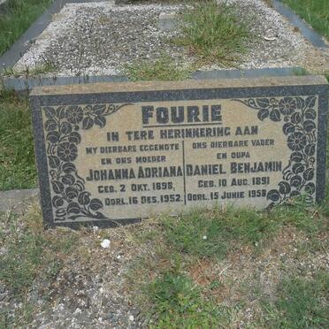 FOURIE Daniel Benjamin 1891-1958 &amp; Johanna Adriana 1898-1952