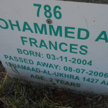 FRANCES Mohammed Ali. 2004-2006