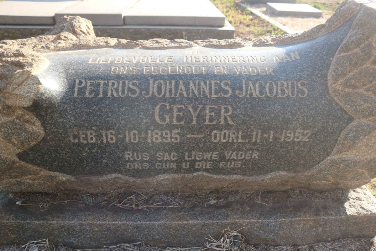 GEYER Petrus Johannes Jacobus 1895-1952