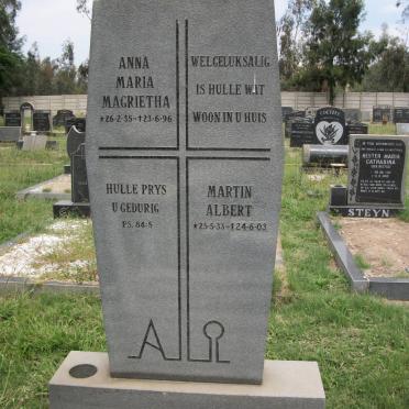 GEIGER Martin Albert 1933-2003 &amp; Anna Maria Magrietha 1935-1996