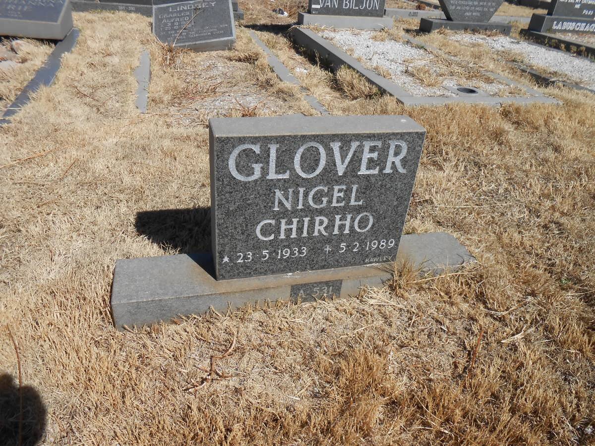 GLOVER Nigel Chirho 1933-1989