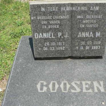 GOOSEN Daniel P.J. 1917-1992 &amp; Anna M. 1912-1997