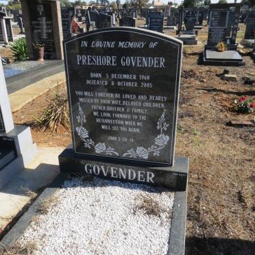 GOVENDER Preshore 1960-2005