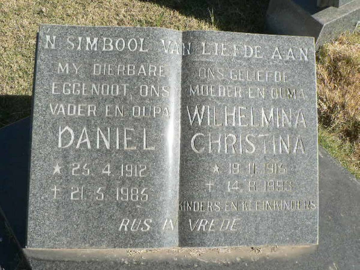 GOOSEN Daniel 1912-1985 &amp; Wilhelmina Christina 1915-1993