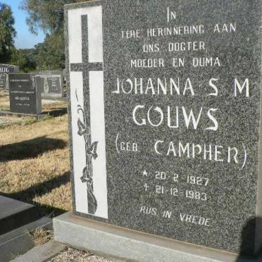 GOUWS Johanna S.M. geb CAMPHER 1927-1983