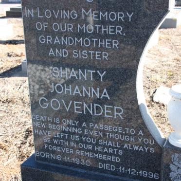 GOVENDER Shanty Johanna 1930-19??