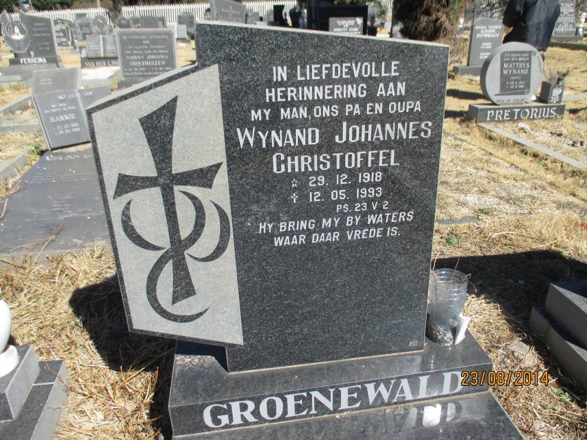 GROENEWALD Wynand Johannes Christoffel 1918-1993