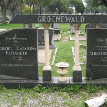 GROENEWALD Albertus Nicolaas 1899-1979 &amp; Martha Catarina Elizabeth 1908-1984