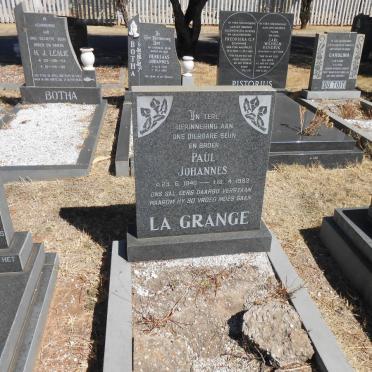 GRANGE Paul Johannes, le 1946-1983