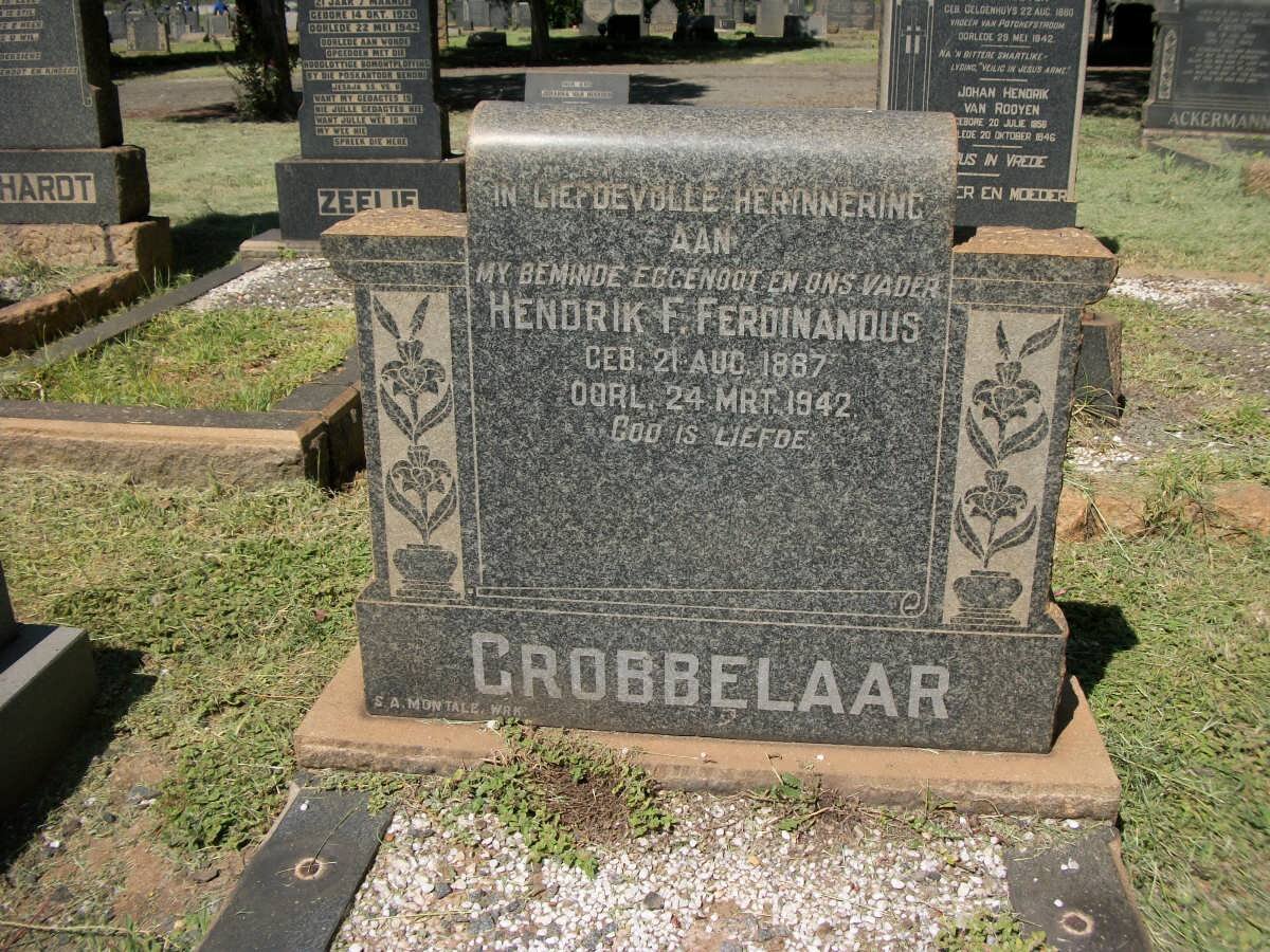 GROBBELAAR Hendrik F. Ferdinandus 1867-1942