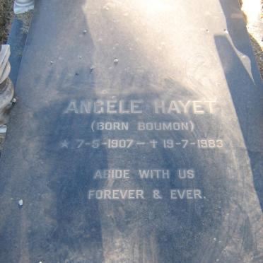 HAYET Angele nee BOUMON 1907-1983