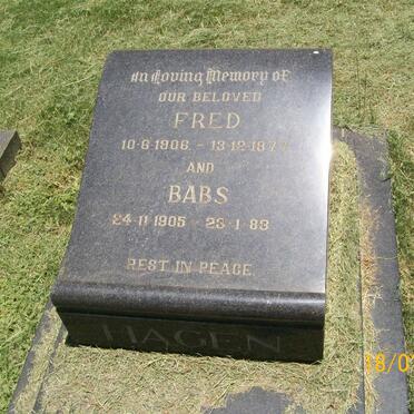 HAGEN Fred 1906-1977 &amp; Babs 1905-1983