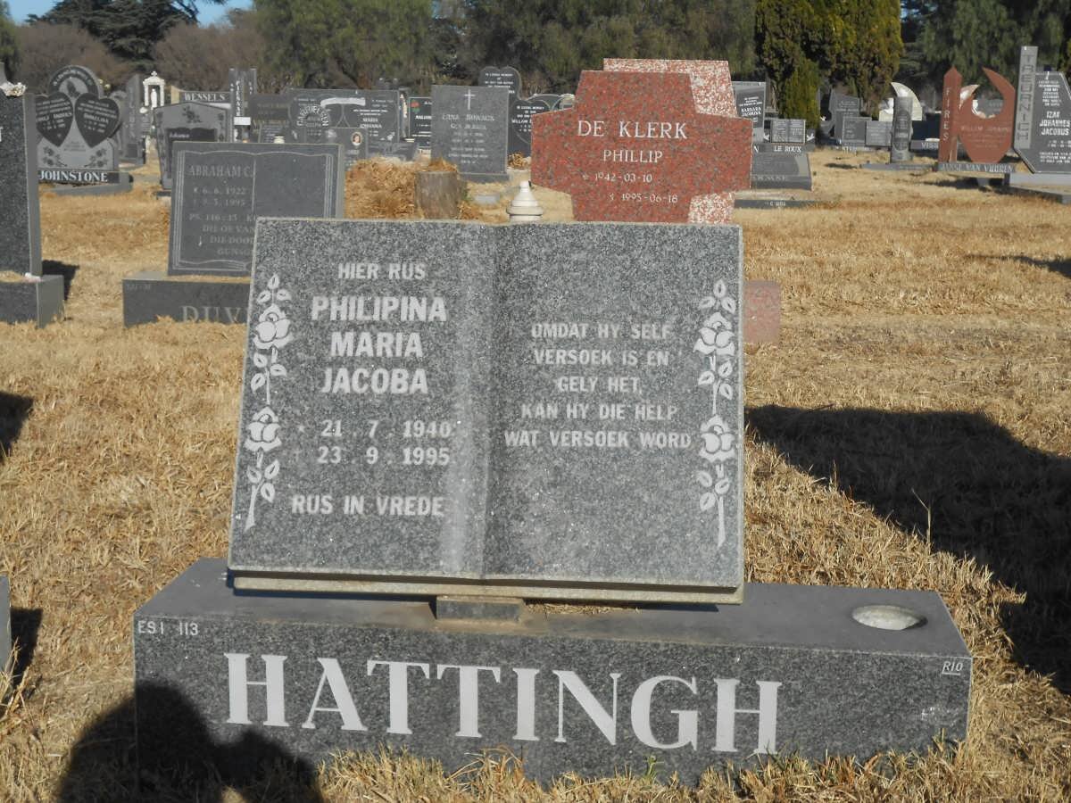HATTINGH Philipina Maria Jacoba 1940-1995