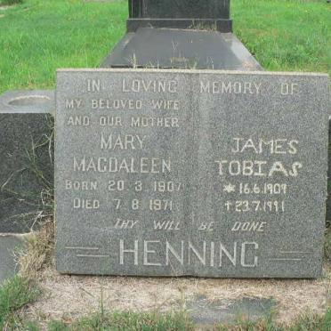 HENNING James Tobias 1909-1991 &amp; Mary Magdaleen 1907-1971
