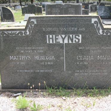 HEYNS Matthys Hendrik 1912-1970 &amp; Clara Maria 1911-1971