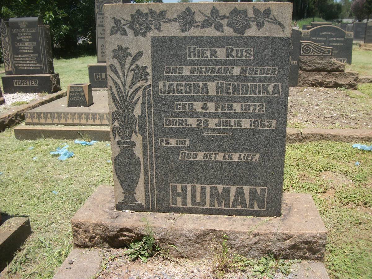 HUMAN Jacoba Hendrika 1872-1953