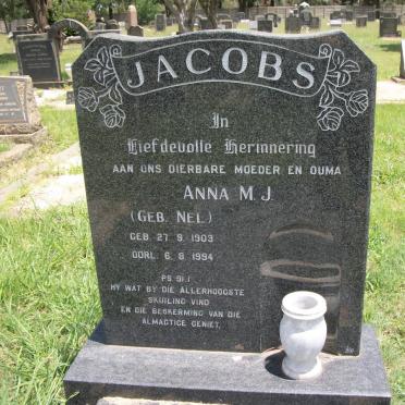 JACOBS Anna M.J. nee NEL 1903-1994