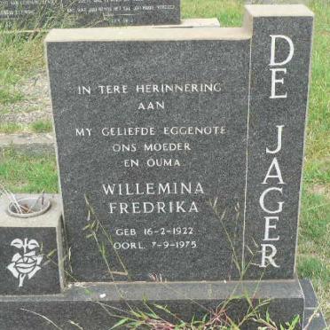 JAGER Willemina Fredrika, de 1922-1975