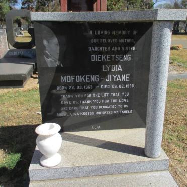 JIYANE Dieketseng Lydia, Mofokeng 1963-1998