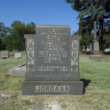 JORDAAN Gabriel Gert Frederik 1852-1944 &amp;  Maria Elizabeth 1867-?