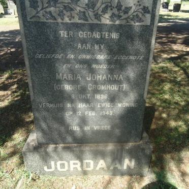 JORDAAN Maria Johanna, nee CROMHOUT 1896-1943