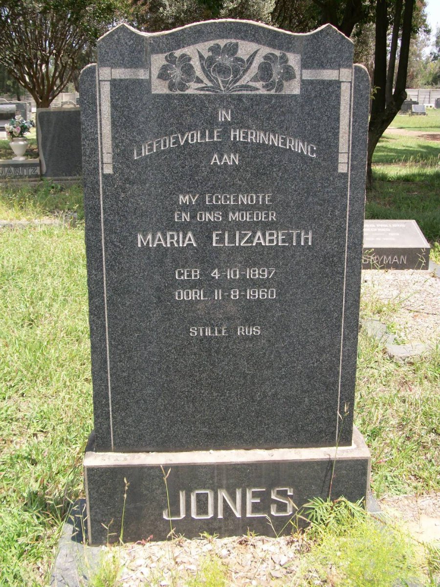 JONES Maria Elizabeth 1897-1960