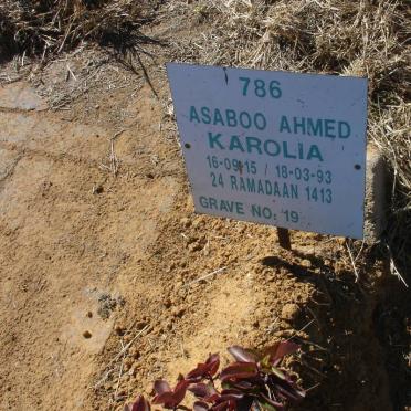 KAROLIA Asaboo Ahmed 1915-1993