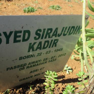 KADIR Syed Sirajudin 1945-2012