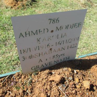 KAROLIA Ahmed Modjee 1916-2001