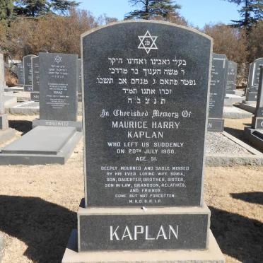 KAPLAN Maurice Harry -1966