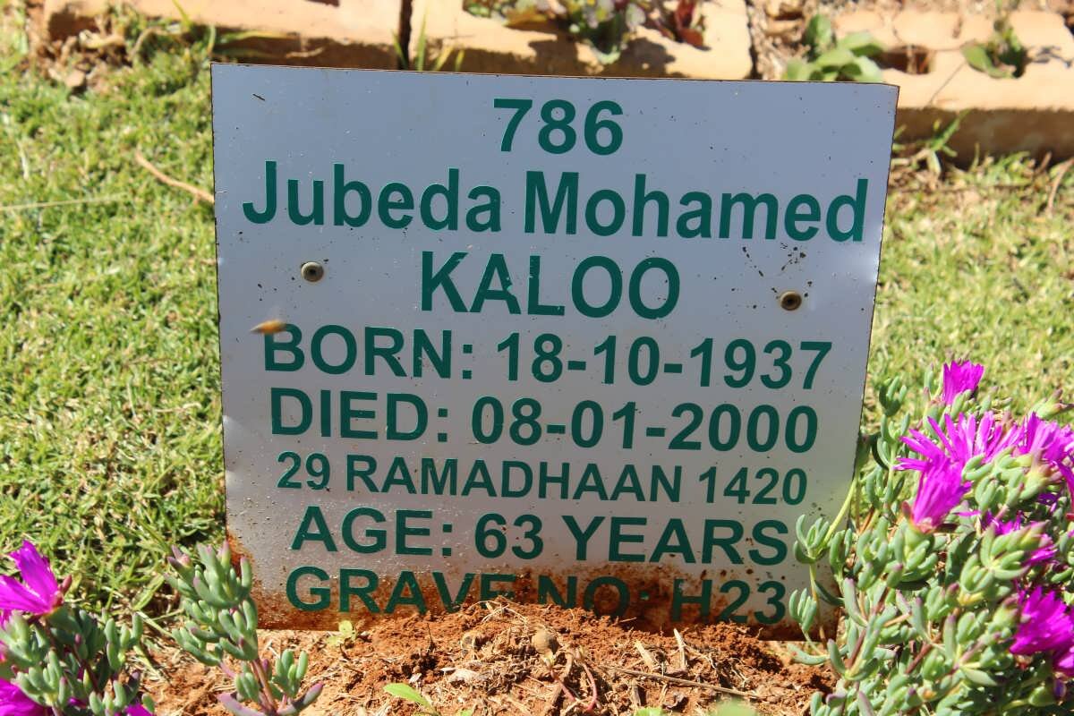 KALOO Jabeda Mohamed 1937-2000