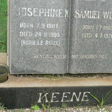 KEENE Samuel Wolfe 1905-1970 &amp; Josephine M. LE ROUX 1907-1995