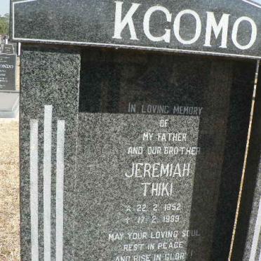 KGOMO Jeremiah Thiki 1952-1999