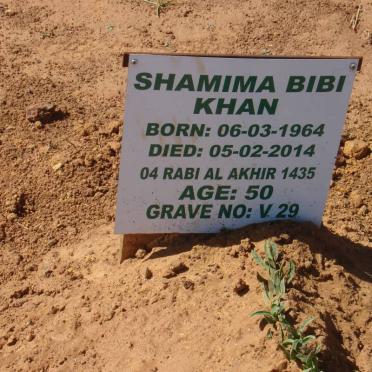 KHAN Shamima Bibi 1964-2014