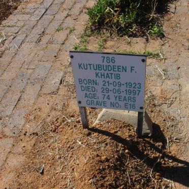 KHATIB Kutubudeen F. 1923-1997