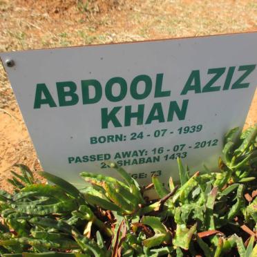 KHAN Abdool Aziz 1939-2012