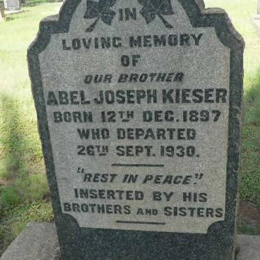 KIESER Abel Joseph 1897-1930