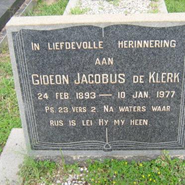 KLERK Gideon Jacobus, de 1893-1977