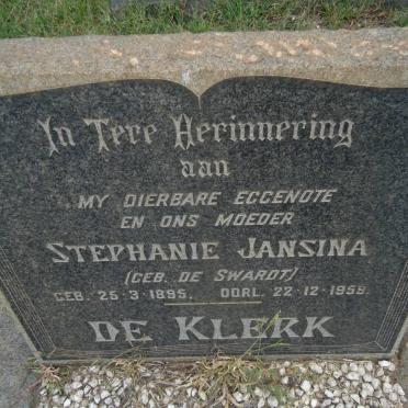 KLERK Stephanie Jansina, de nee DE SWARDT 1895-1959