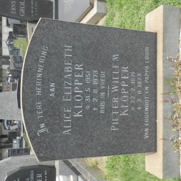 KLOPPER Alice Elizabeth 1951-1973 :: Pieter Willem 1971-1973