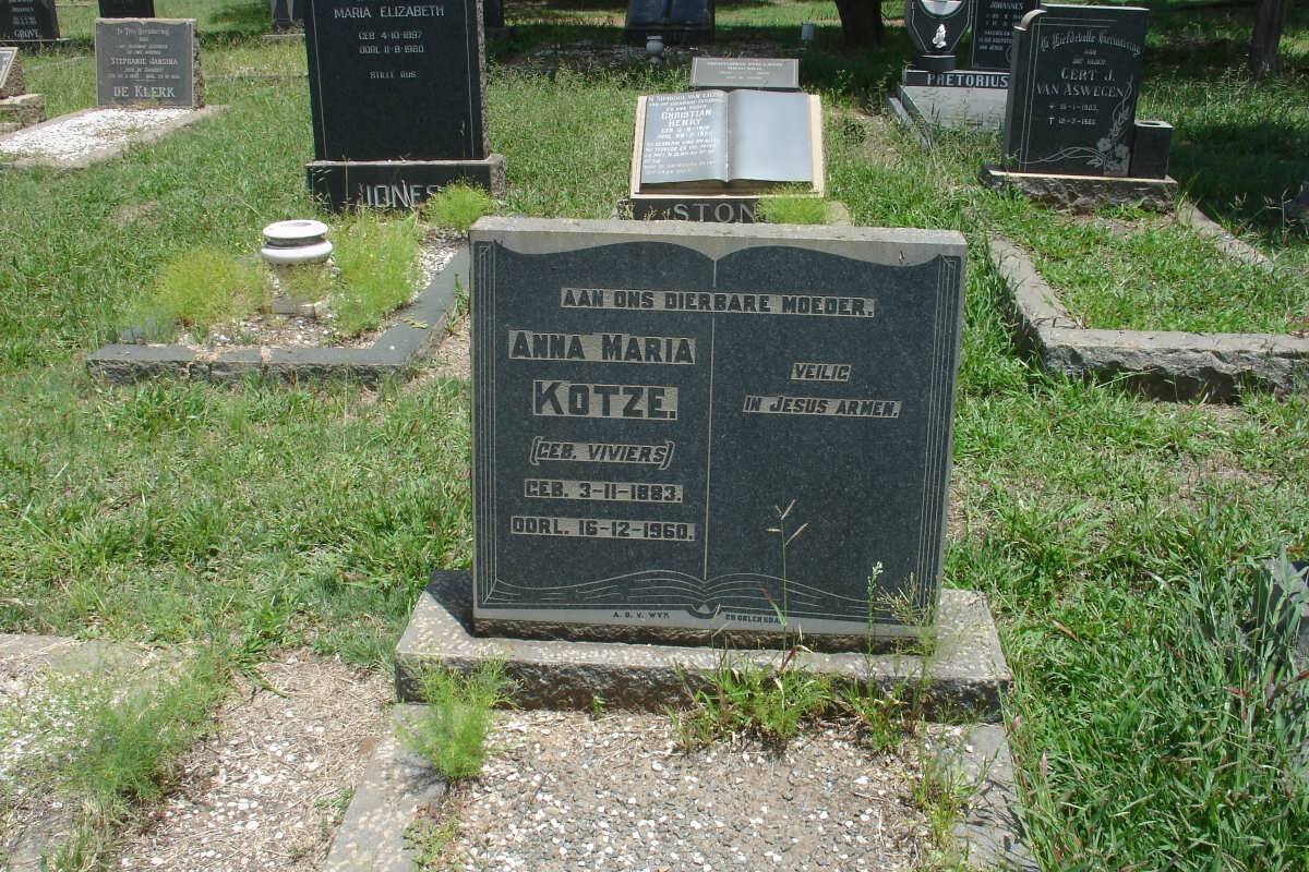 KOTZE Anna Maria nee VIVIERS 1883-1960