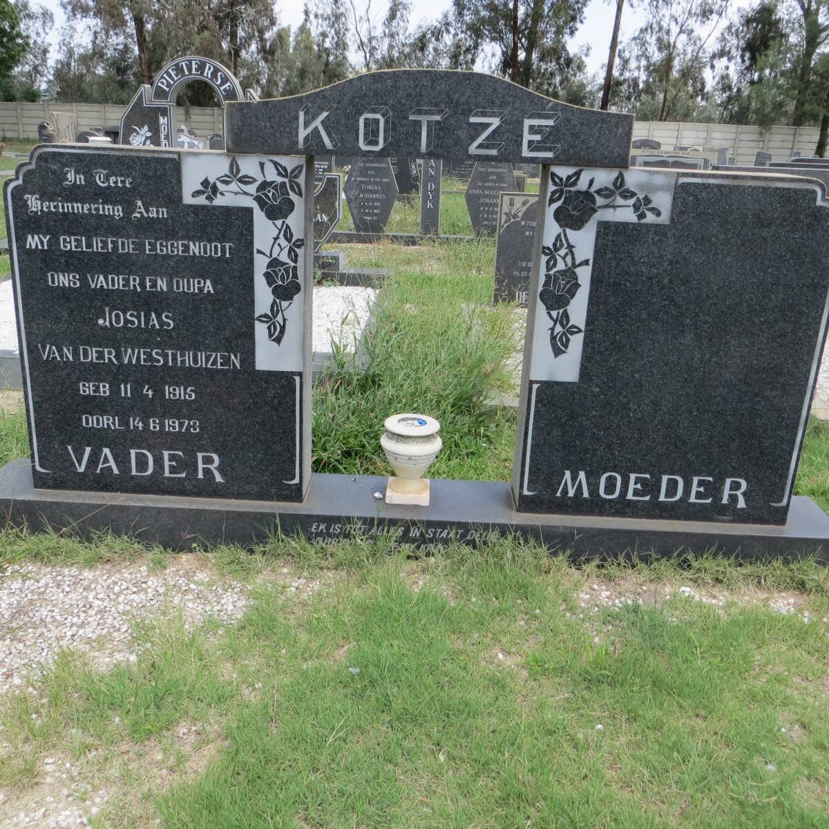 KOTZE Josias van der Westhuizen 1915-1973