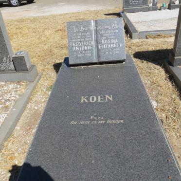 KOEN Frederick Antonie 1911-1982 &amp; Rosina Elizabeth 1914-2001